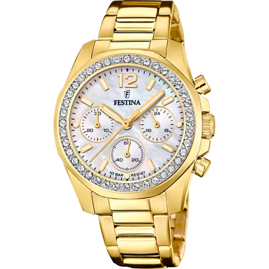 FESTINA DAMEN UHR BOYFRIEND RAINBOW F20609/1 PERLMUTT, EDELSTAHL ARMBAND